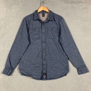 Armada Shirt Jacket Men's‎ Large L Navy Heather Long Sleeve Cotton Lined Shacket